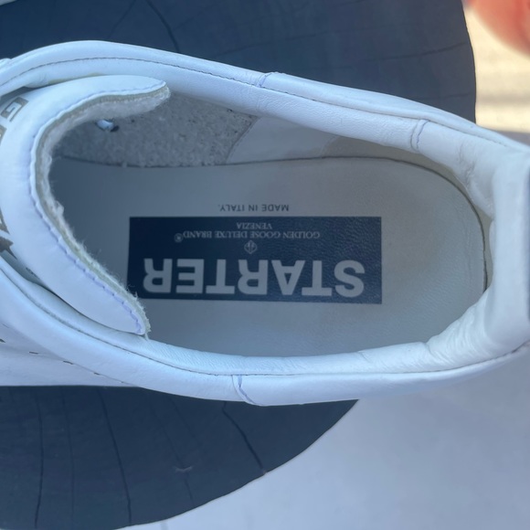 golden goose starter sneakers in all white leather - Picture 6 of 16